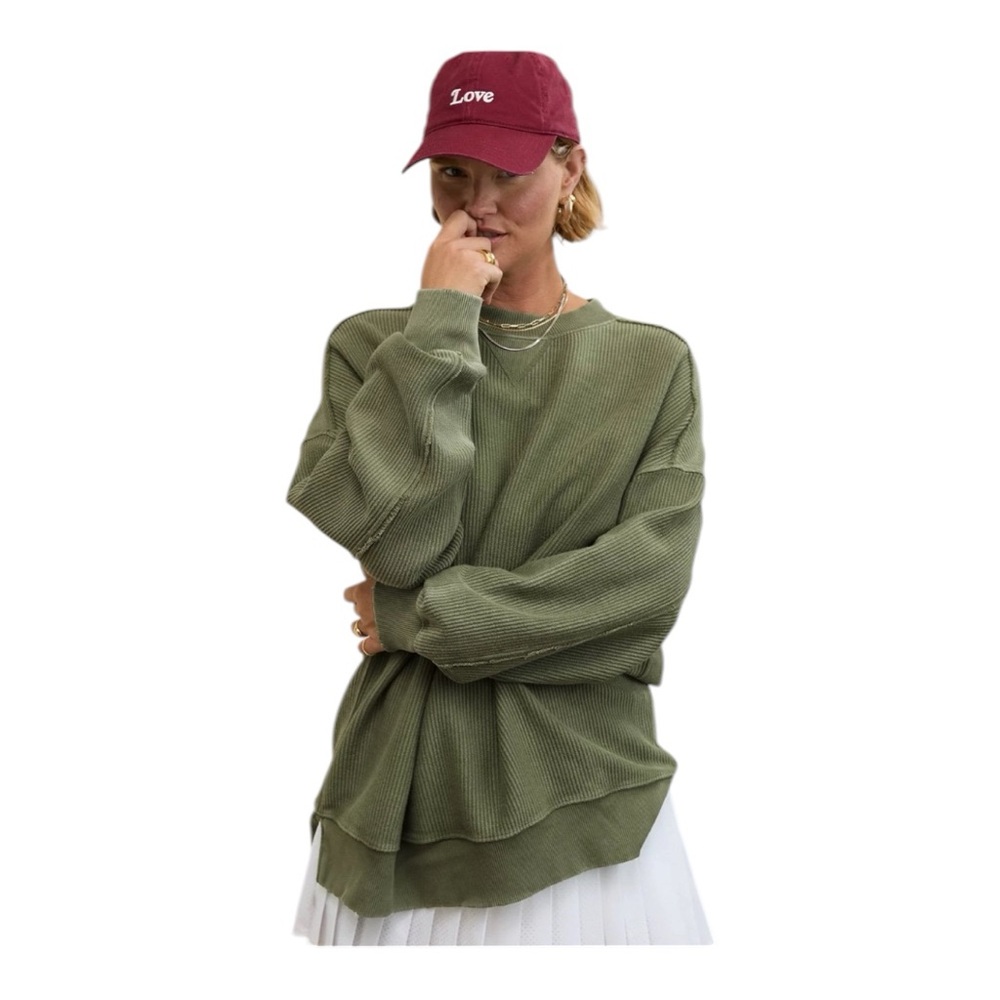 Aerie Big Chill Textured Crew Sweatshirt size XXS